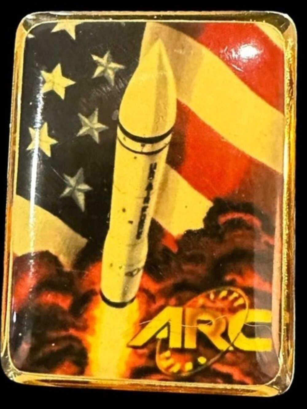 ARC Aerojet Rocketdyne Rocket Pin With American Flag Design